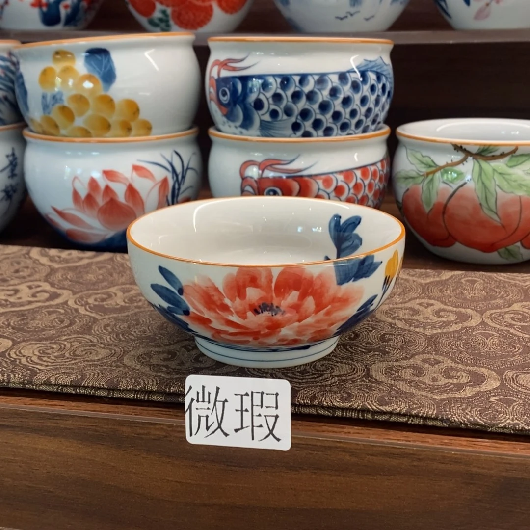 釉下彩老陶泥手工绘制