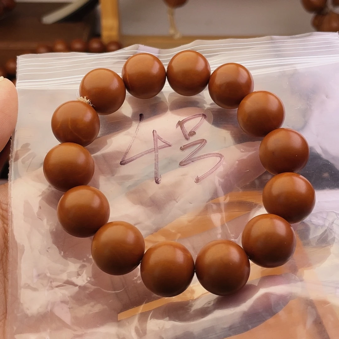 橄榄核手串/手链16+尺寸广西鸡血红铁核小孔道4号轻微反油