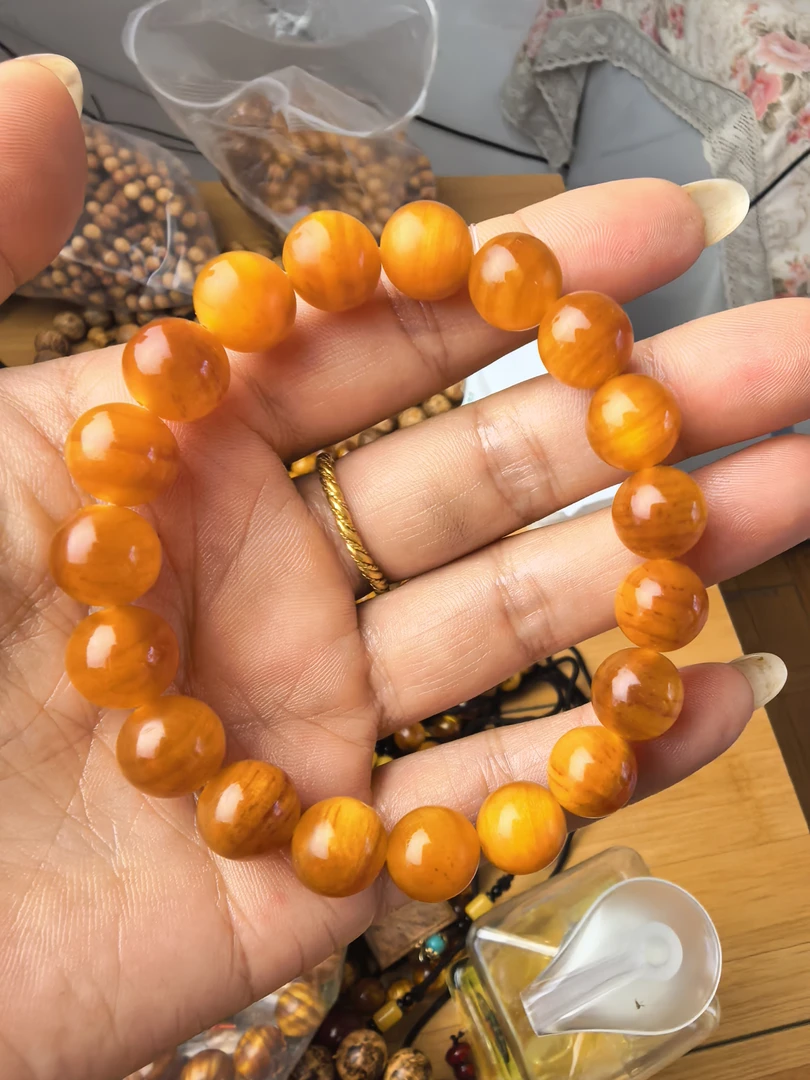 琥珀木30款女士夜明珠1.1尺寸爆透