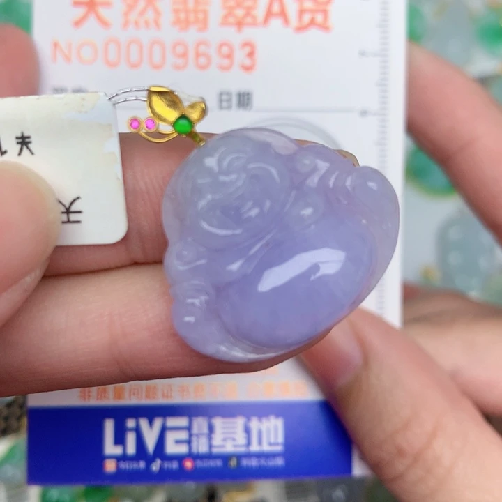 翡翠18K金镶嵌颈饰佛公