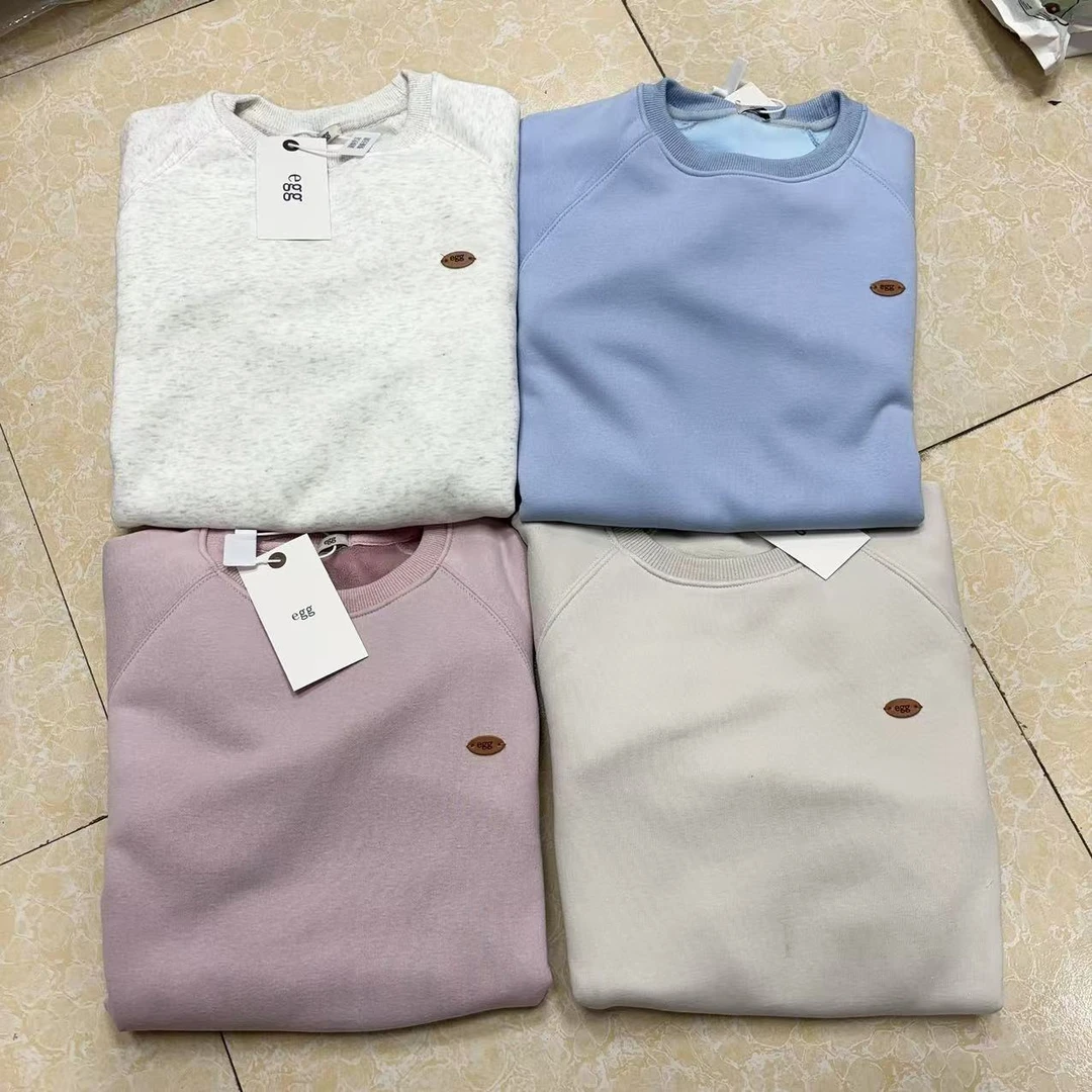 阿悄家 冬款 egg皮标圆领加绒卫衣