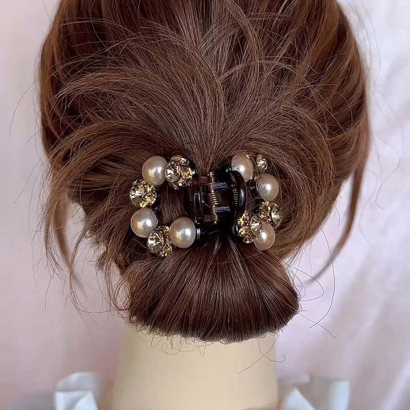 发饰新款珠珠抓夹女高级感后脑勺半抓小发夹侧边刘海夹鲨鱼夹头饰