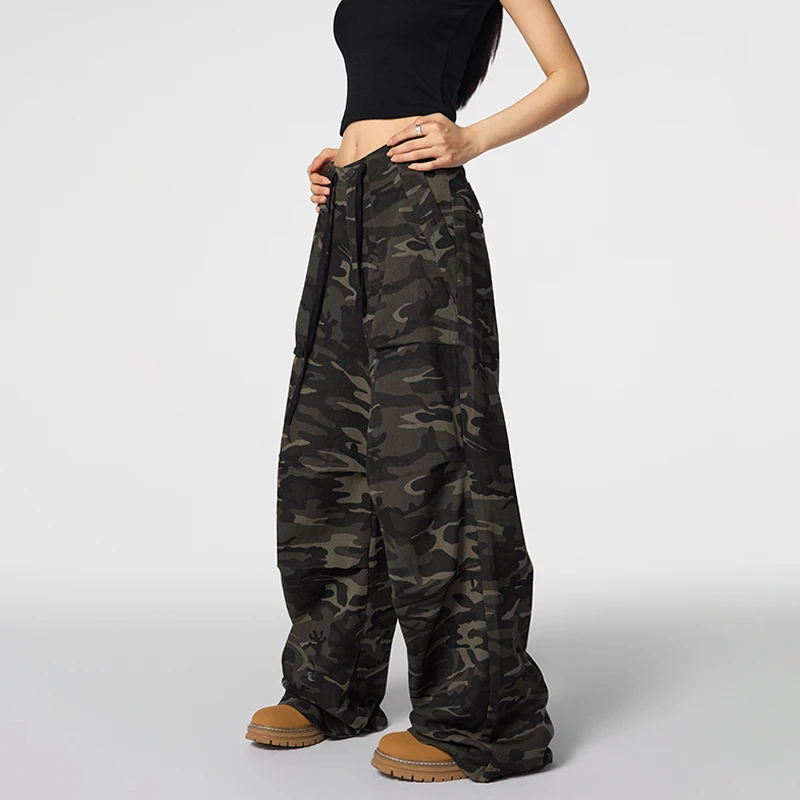 【Achock官方店】美式复古迷彩工装裤潮牌立裁重工宽松运动休闲裤