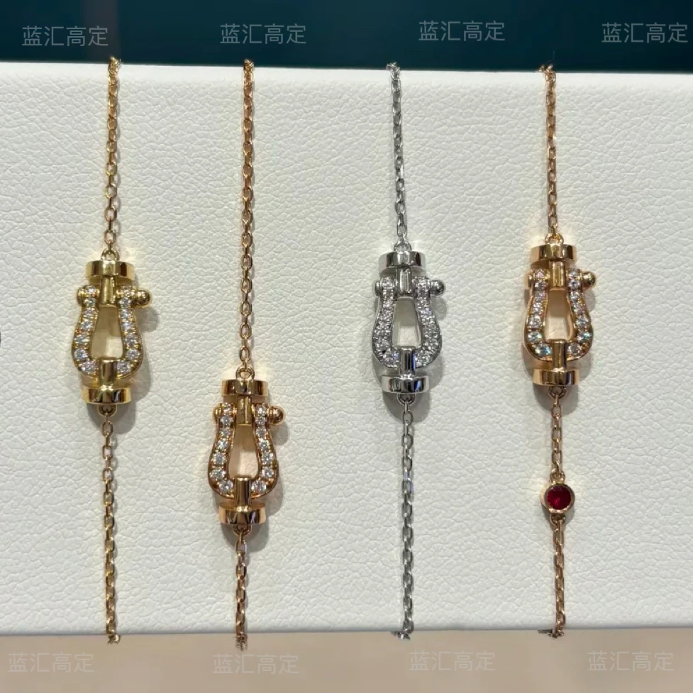 合金手链 蓝汇V金高定mini小号马蹄手链轻奢百搭简约时尚气质可爱