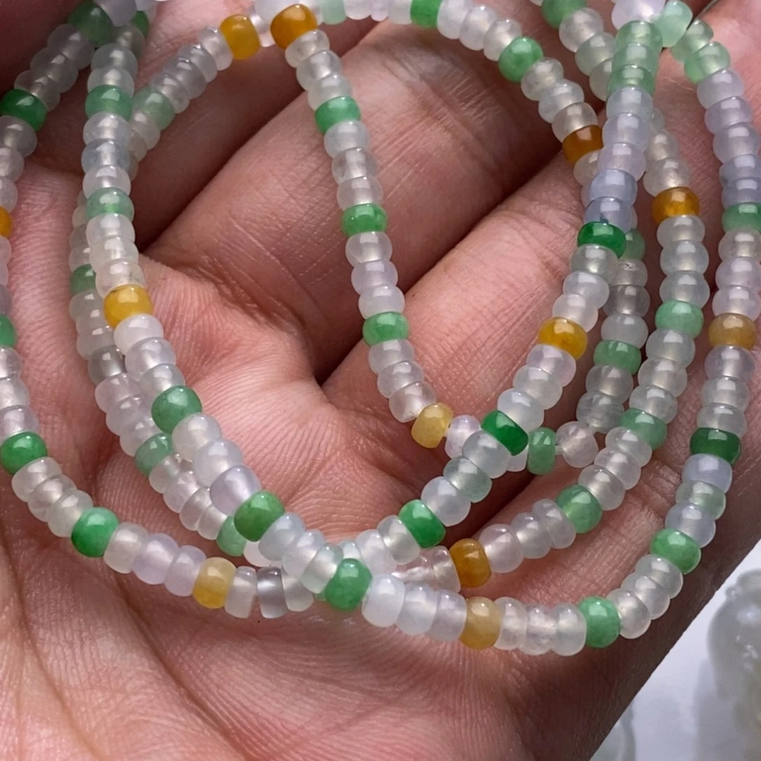 定制翡翠未镶嵌翡翠多宝珠链