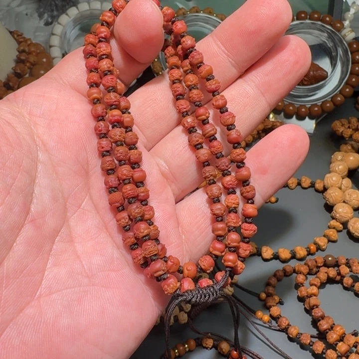 来***子橄榄核手串一零八罗汉