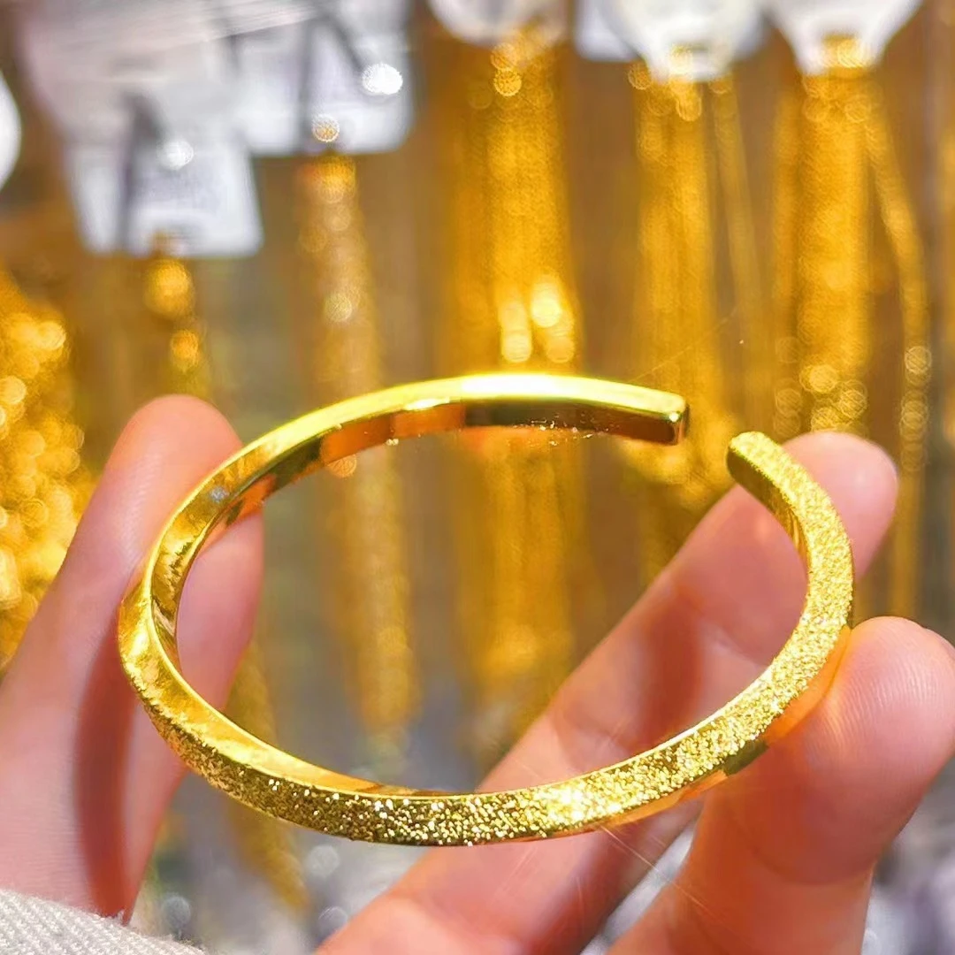 铜合金手镯 四方扭纹手镯亮面开口实心莫比乌斯手环女气质手饰