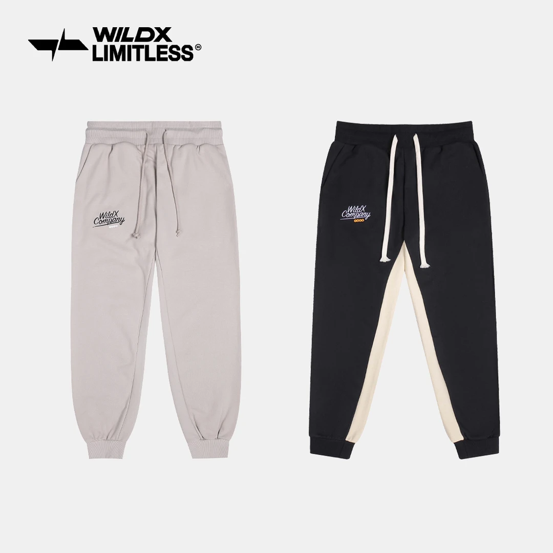 WildX 沙漠灰尘 美式重磅束腿裤篮球运动长裤小裤脚宽松运动卫裤
