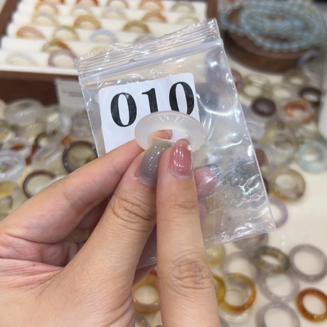 玛瑙/玉髓戒指合金10港12