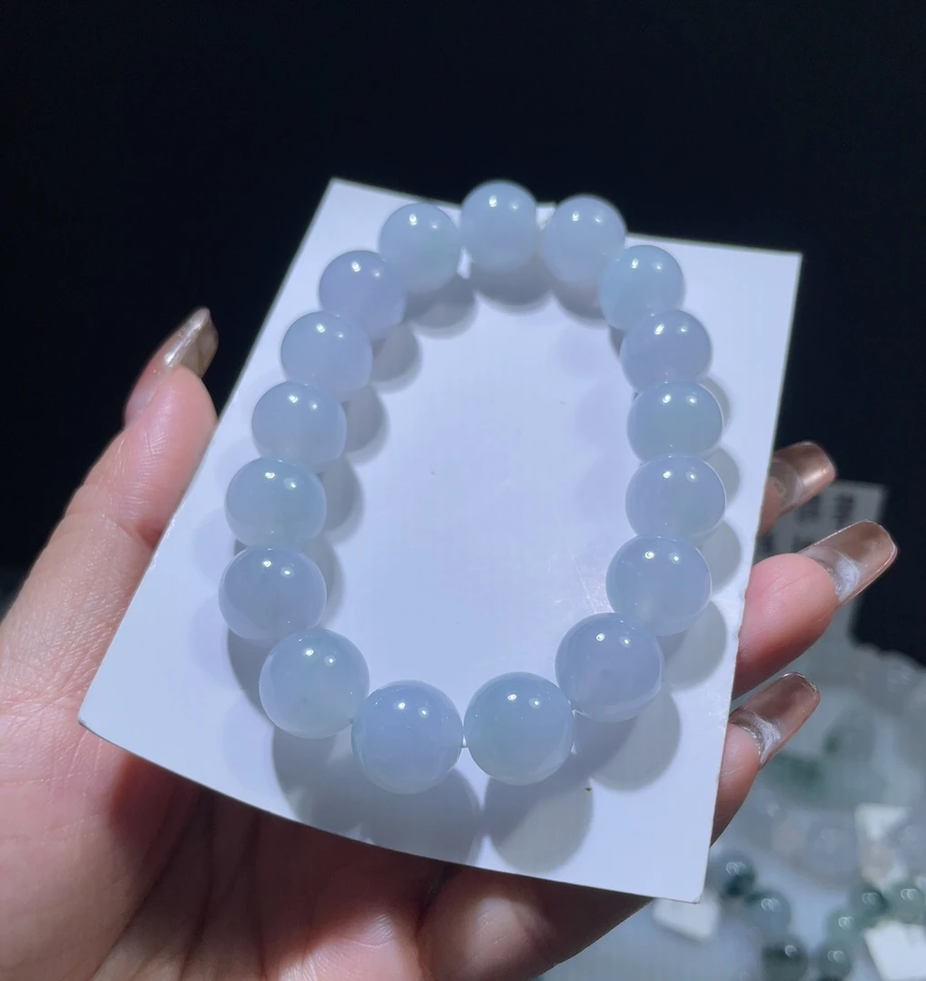 天然缅甸翡翠a货冰胶手串