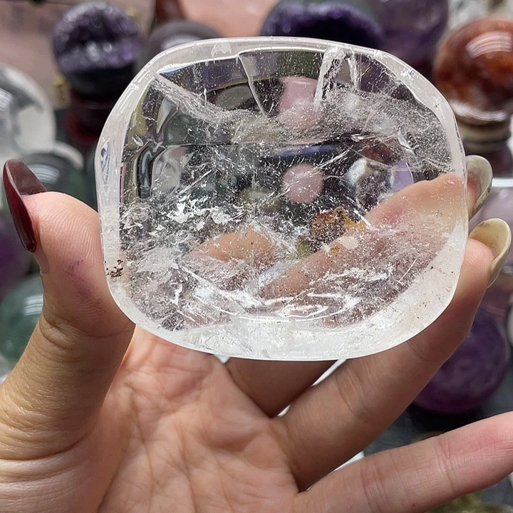 L****珠宝半成品水晶未镶嵌49白水晶盘
