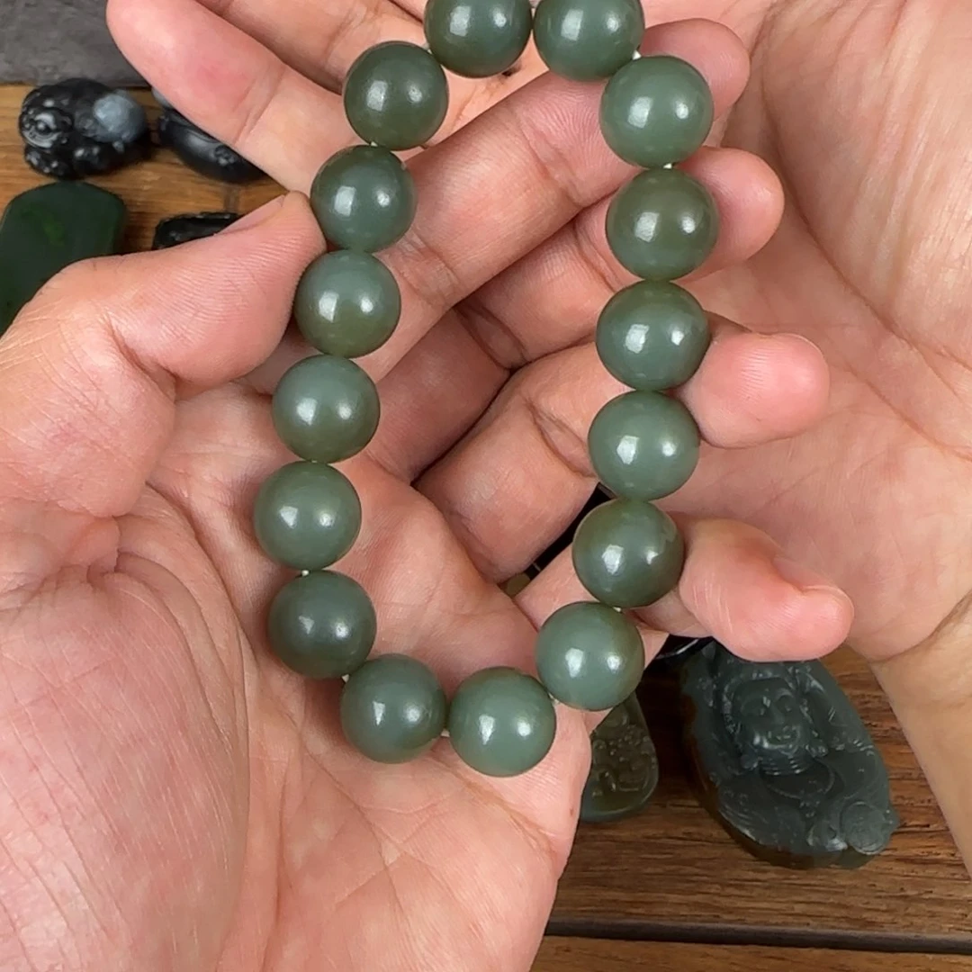 和田玉手串未镶嵌高*过不退不换