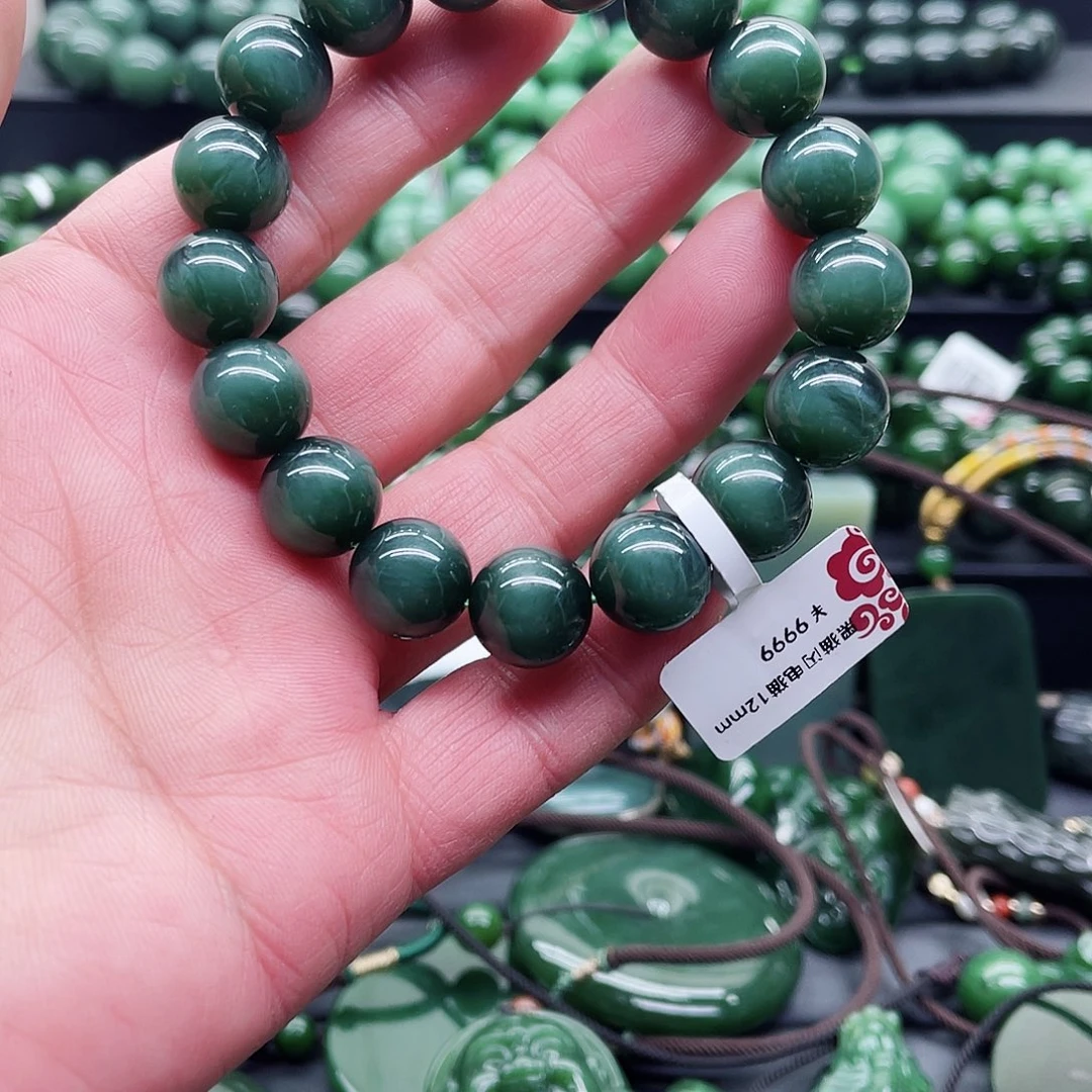 春***_和田玉（碧玉）未镶嵌手链