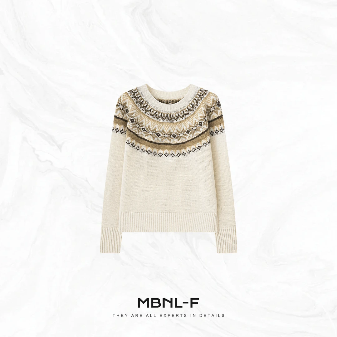 MBNL-F“定织无缝费尔岛” 100%绵羊毛氛围感毛衣 秦磊XM-XMY2591