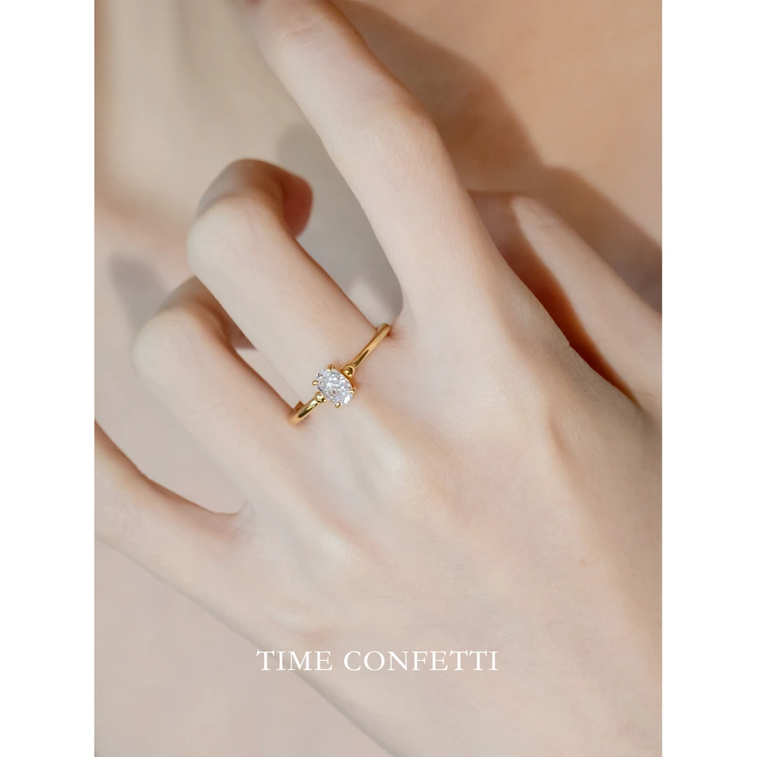 925银戒指 镀K金【孙二娘】气质百搭精致闭口戒TC 11095