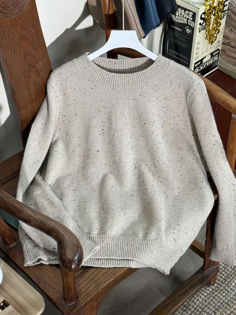 【云目悠悠】秋冬季女士时尚显瘦高级百搭圆领衬衫-20241393