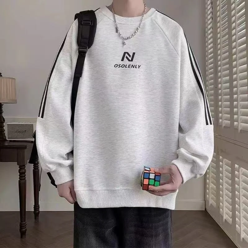 【W3001】撞色设计感圆领卫衣春秋休闲设计感卫衣·男女同穿