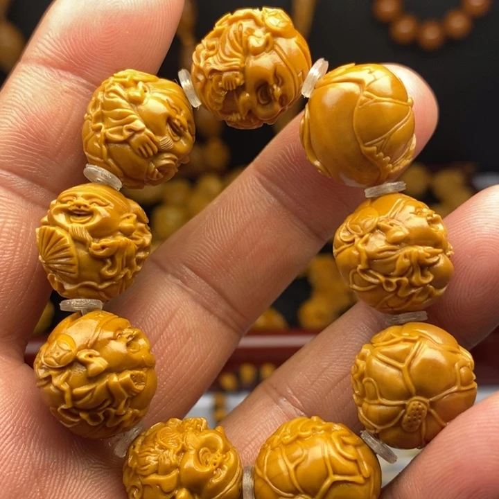 橄榄核手串/手链橄榄核荷叶财神