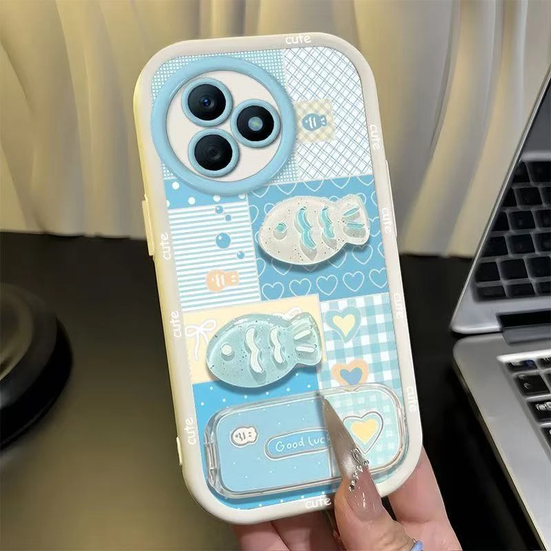 蓝格小鱼适用苹果iphone小米15promax防摔vivo华为oppo手机壳女