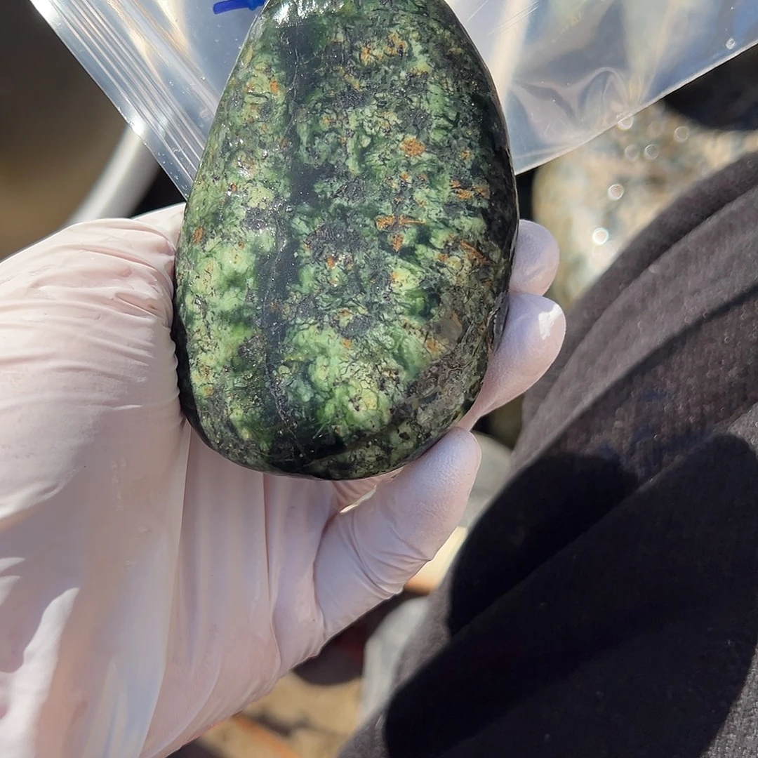 未镶嵌蛇纹石玉西藏藏玉药王石明*