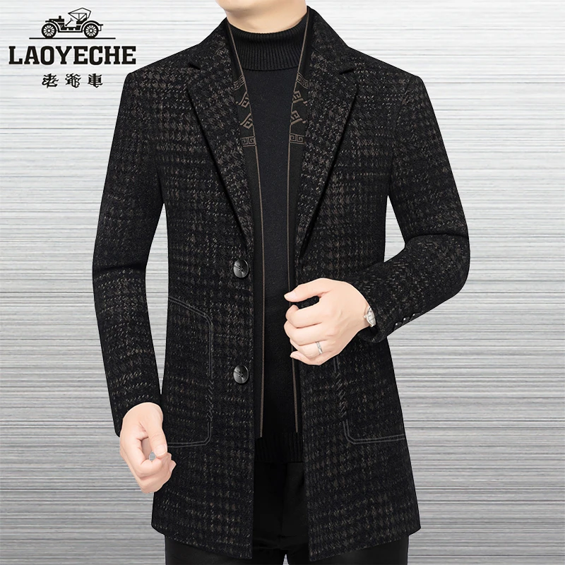 老爷车2025新款秋季新款男士中年羊毛内胆时尚平驳领商务休闲西服