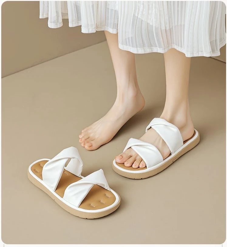 防滑夏季纯色踩屎感外穿时尚休闲百搭软底女士拖鞋趴趴凉拖鞋