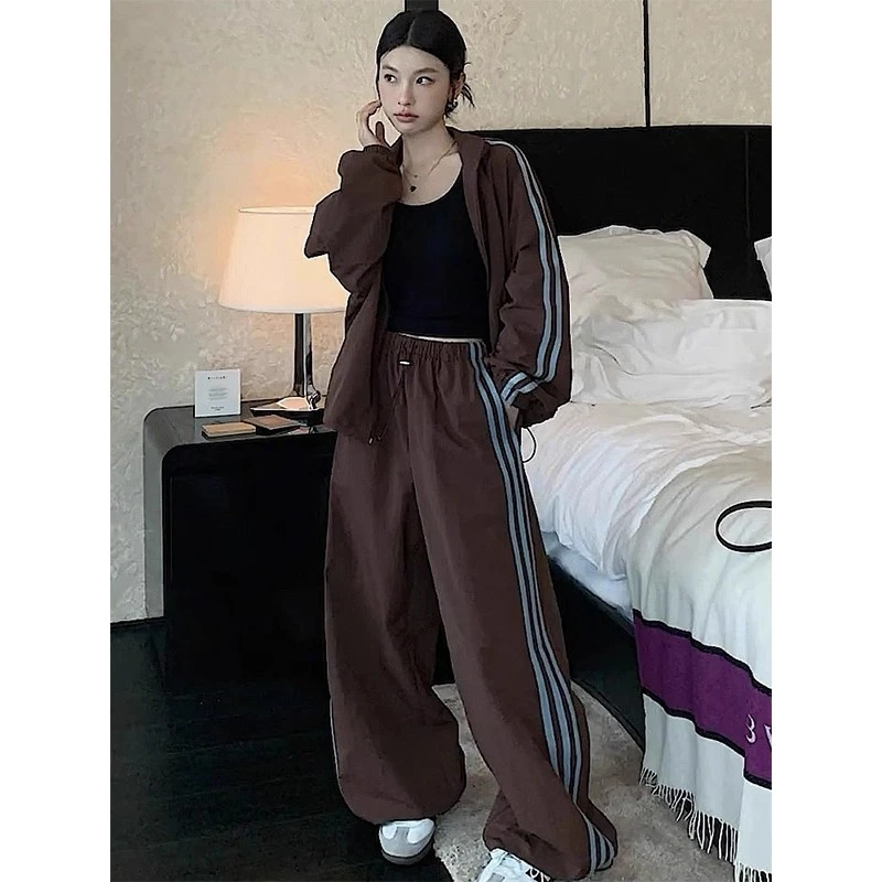 休闲运动套装运动宽松直筒炸街百搭韩版时尚两件套女装长袖秋冬