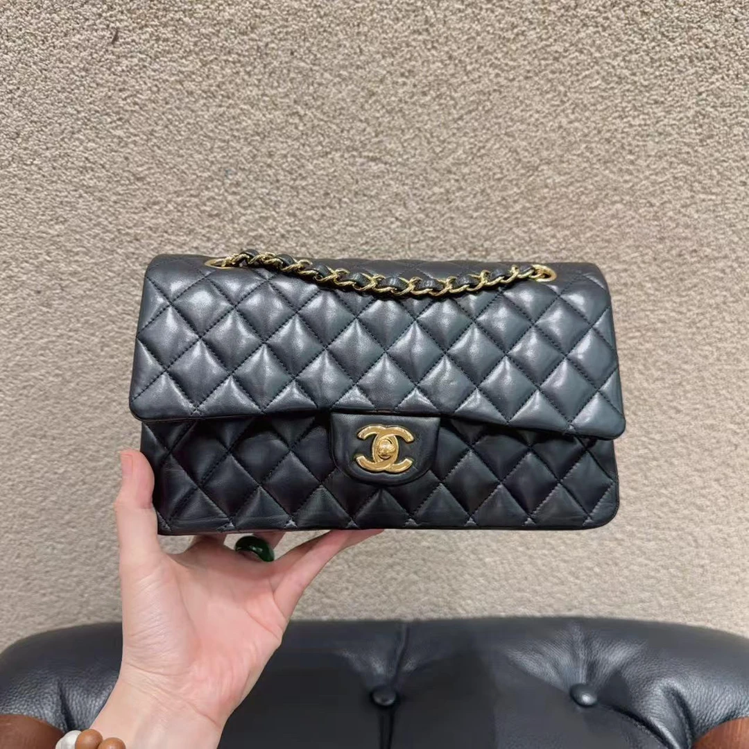 99新 Chanel/香奈儿 Chanel  CF 中号黑金链条单肩包