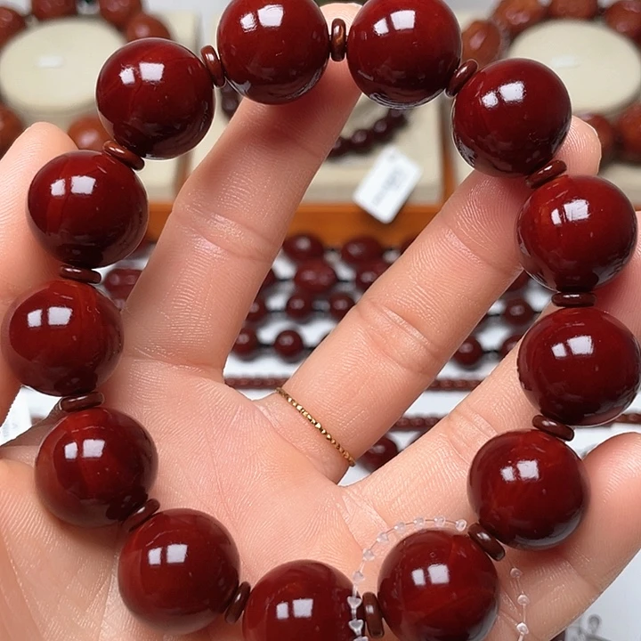 橄榄核手串欢*玉化光珠