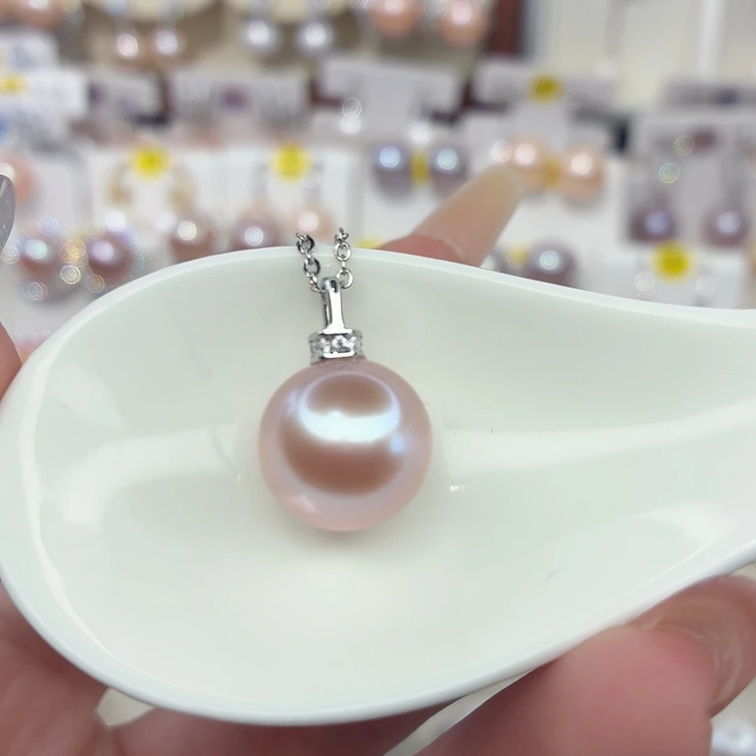 银S925镶嵌颈饰淡水珍珠