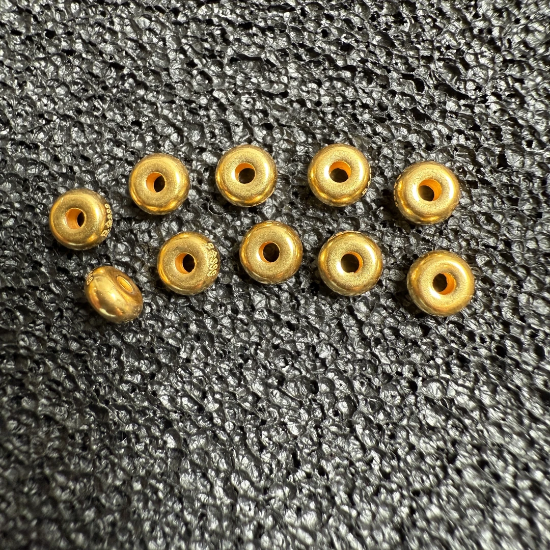 十件！足金999隔片 金圈 算盘珠  卡4mm（配件）CY0175