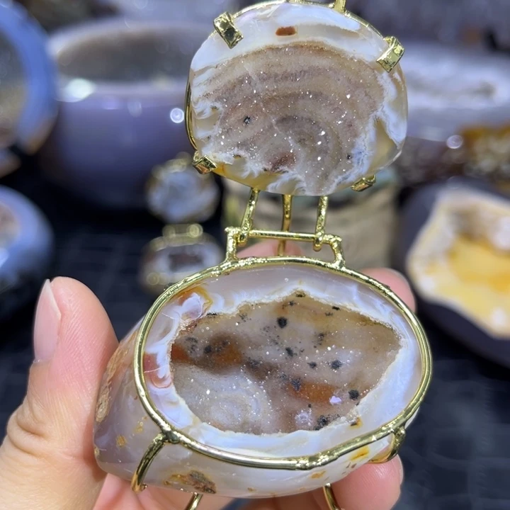 水晶珠宝半成品未镶嵌蚕丝流沙盆