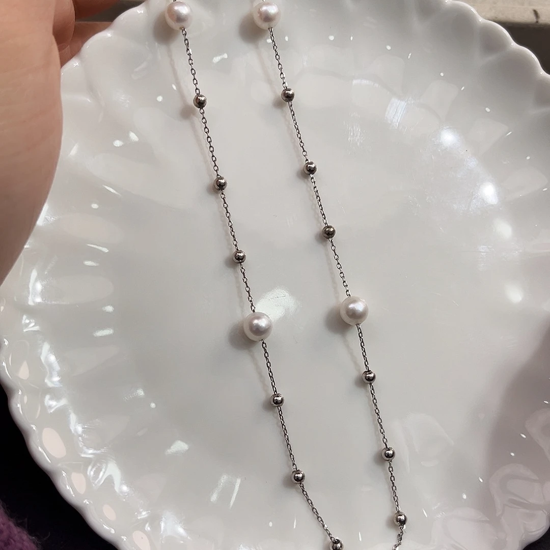 特价满天星项链淡水珍珠银S925镶嵌