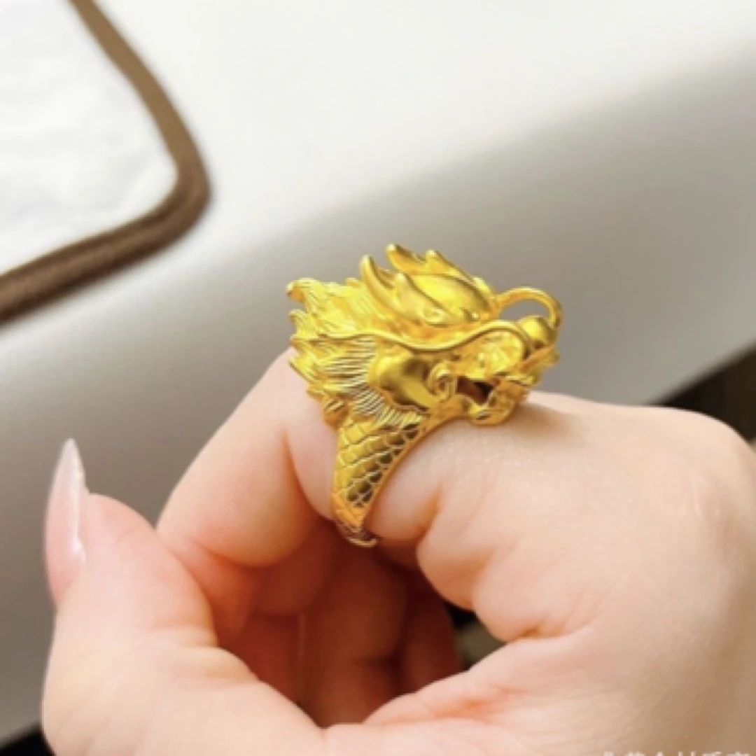 合金戒指 合金戒指合金戒指龙头戒指首饰霸气繁花似锦十足阿姨