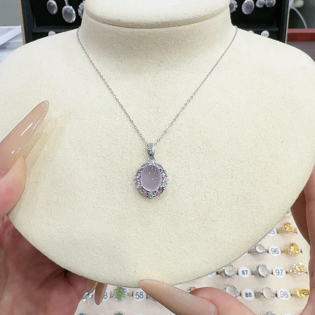 萤石银S925镶嵌颈饰