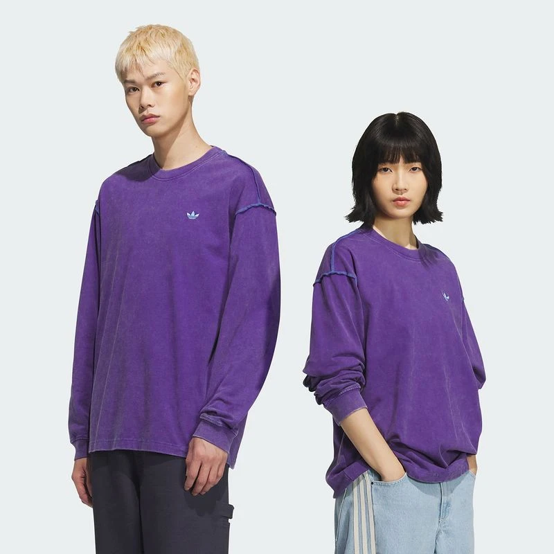 【劲浪体育】阿迪达斯 情侣款纯棉运动长袖圆领T恤KC1432