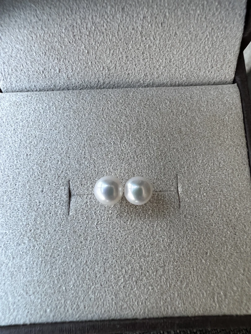 天然淡水珍珠耳钉 5-6mm 银气质百搭时尚耳饰