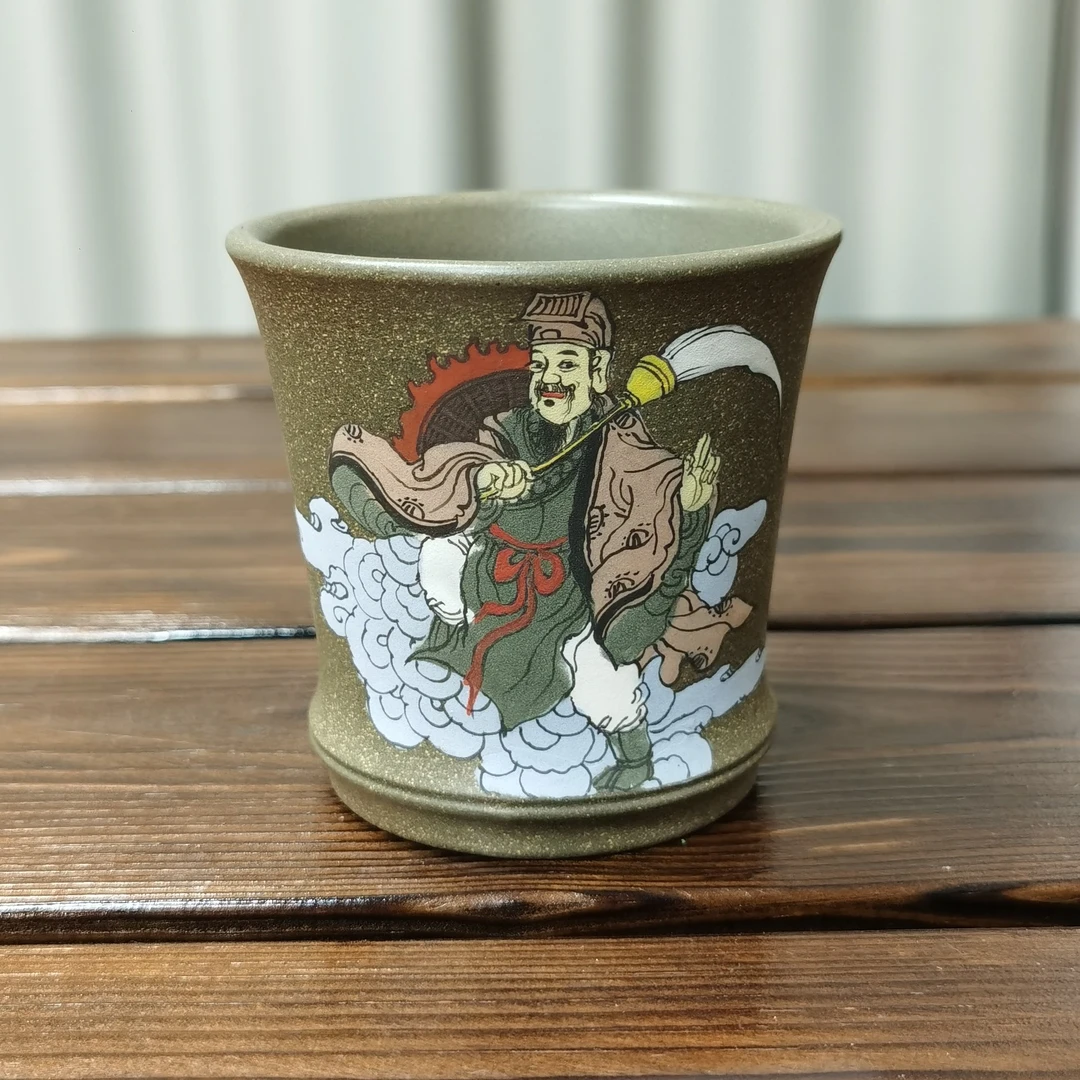 紫砂主人杯泥绘八仙过海吕洞宾150cc