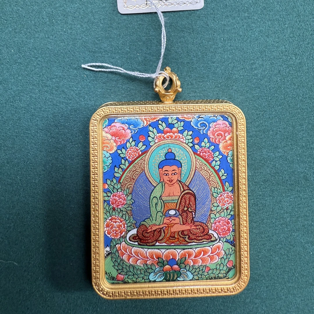 西藏金色彩唐卡吊坠（大）