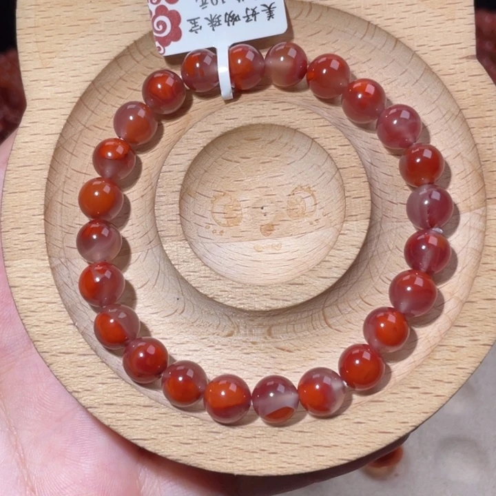 南红玛瑙未镶嵌8咪紫底飘红1377