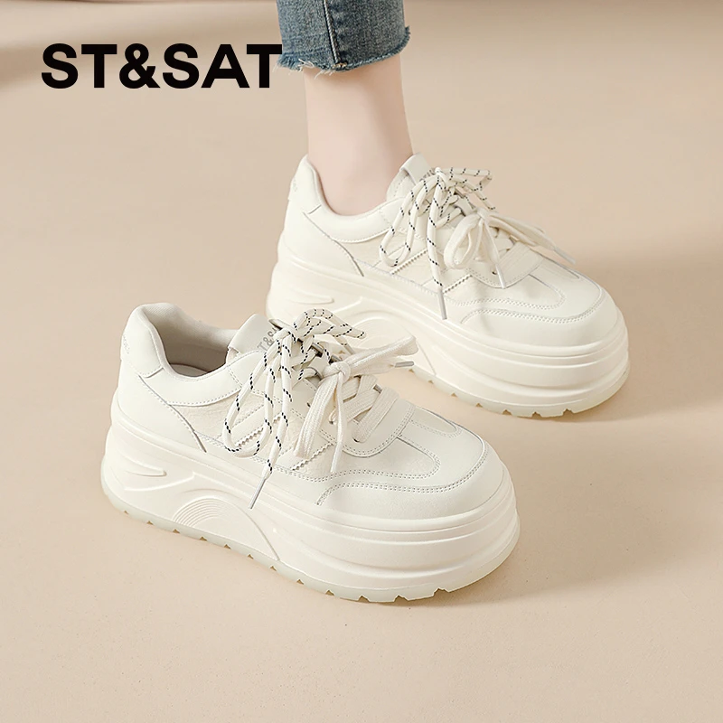 星期六鞋子女款爆款2025新款休闲低帮白色板鞋百搭秋季小众运动鞋