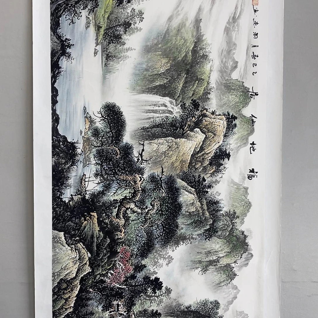 国画梁羽杰140/70青绿山水