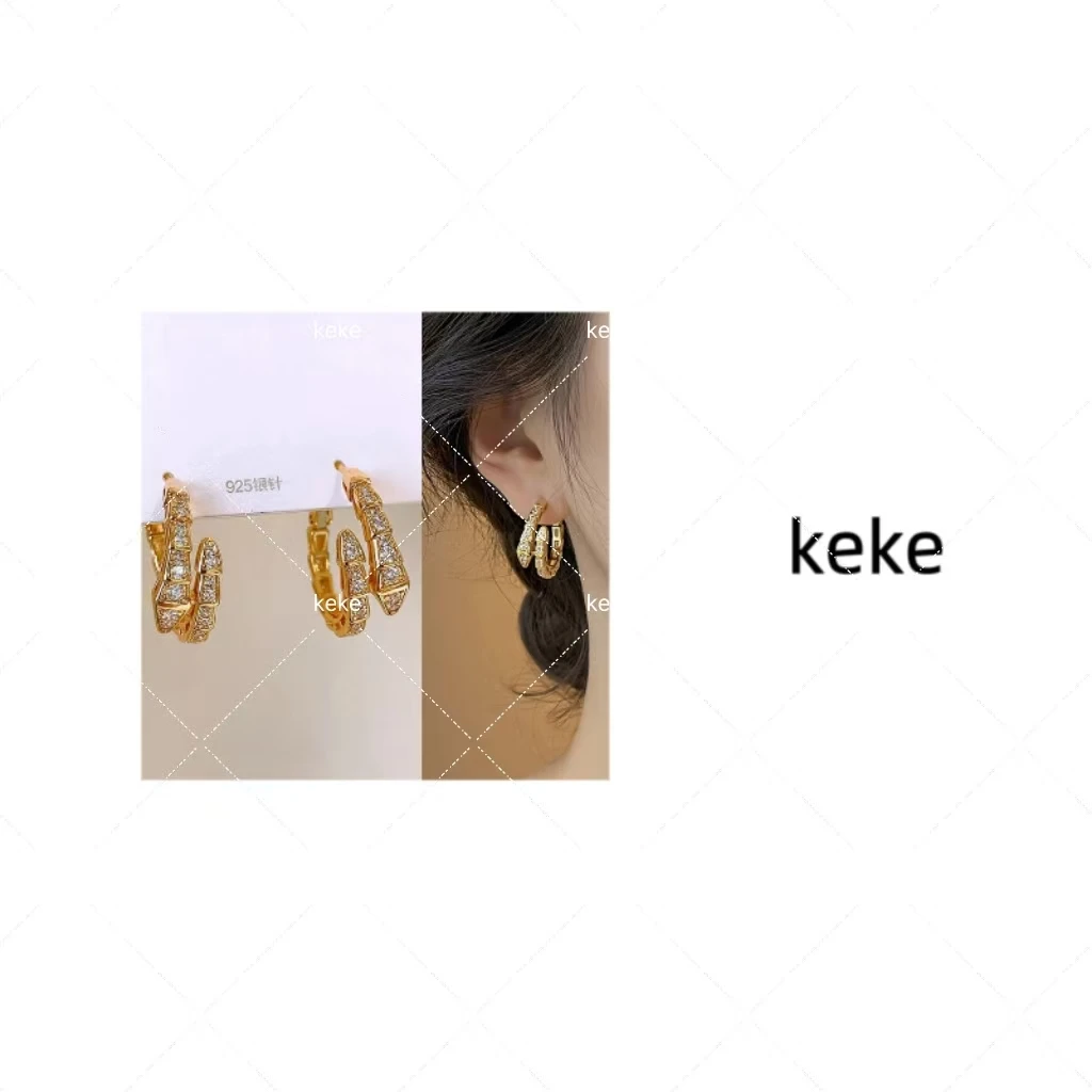 非金属合成锆石耳饰 【可可品质】【孤品不退换】蛇形锆石耳环设计感