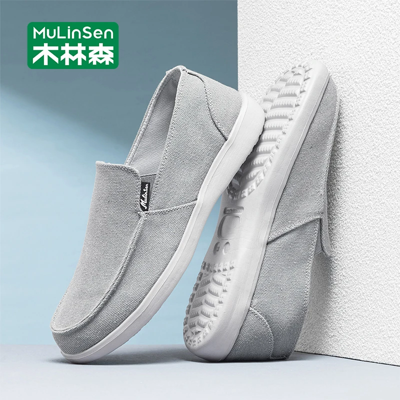 木林森老北京布鞋男2025新款秋季透气轻便软底防滑一脚蹬休闲板鞋