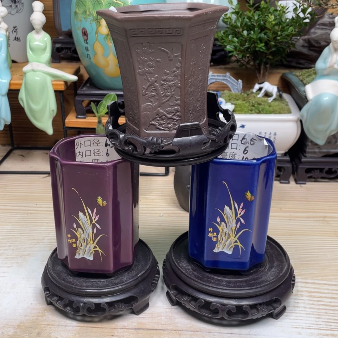 紫砂花盆陶瓷艺术花盆陶瓷
