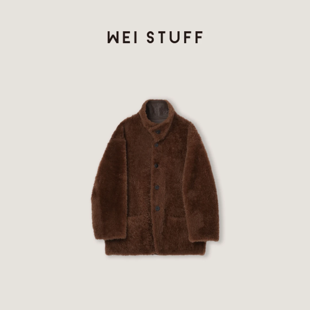 WEI STUFF“柏林街头”琥珀流光美利奴拉贡两面穿皮草10291.