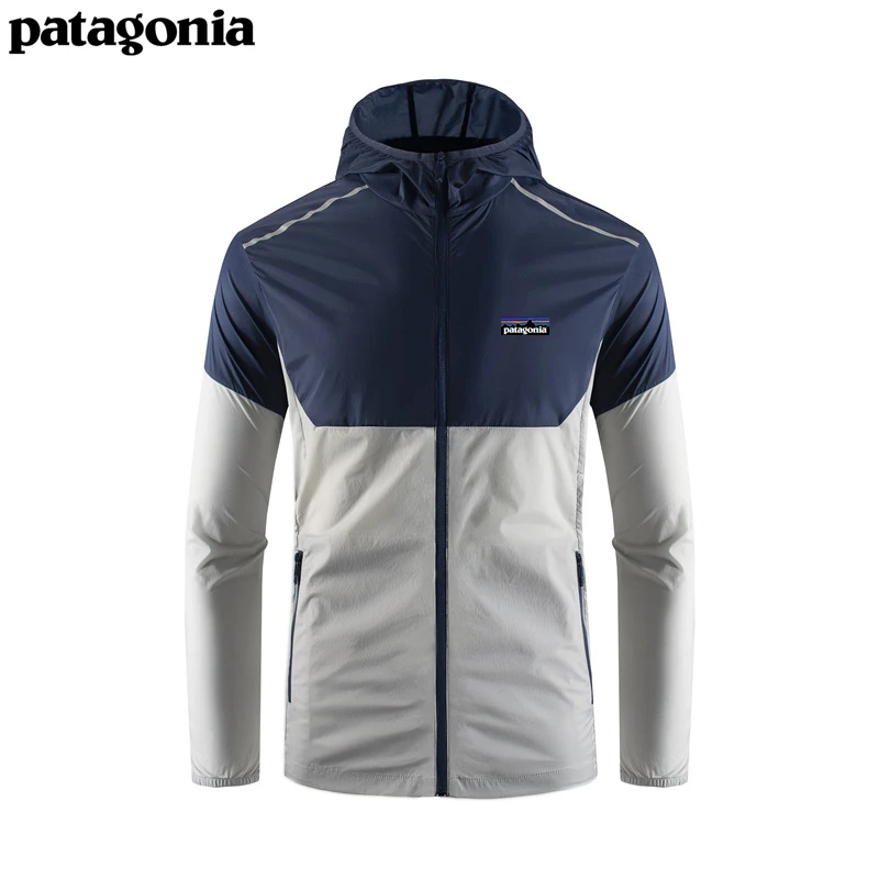 巴塔哥尼亚防晒衣男夏季薄款透气冰丝皮肤衣钓鱼防紫外线连帽外套