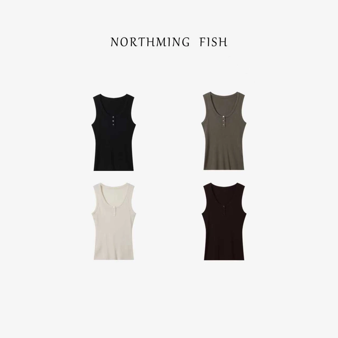 NorthMing fish「纯氧背心」100绵羊毛 简约百搭精致纸片人背心
