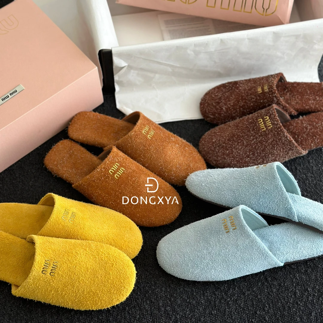 DONGXYA｜25SS慵懒风真皮半拖极简拖鞋舒适｜温柔淑女风百搭