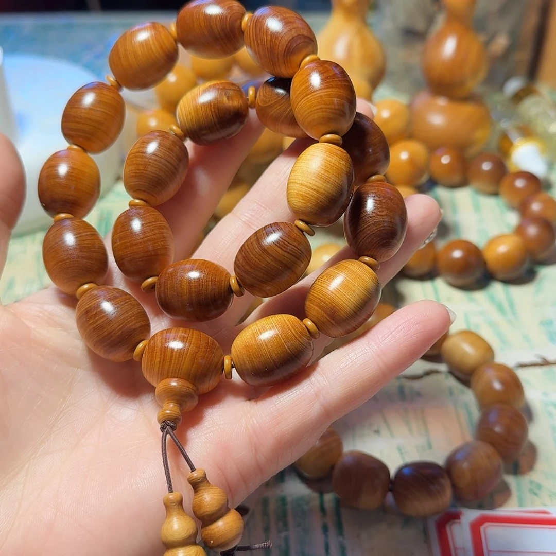 崖柏太行崖柏黑油骨料手串